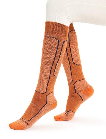 Women's Icebreaker Merino Ski+ Light Over the Calf Socks Flash / Ether | CA 1509GSOL